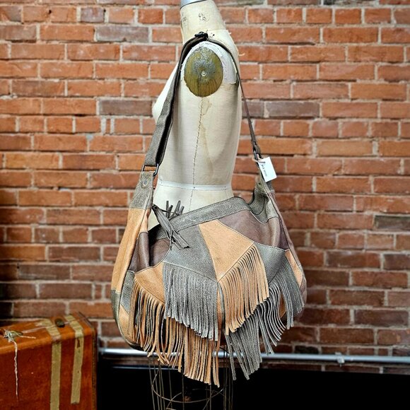 Stylish Brown and Tan Hobo Bag - Picture 2 of 5